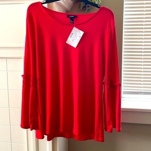 Size Large Alfani Red Bell sleeved top